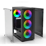 Inca EMG-15XN Midi Tower Κουτί Υπολογιστή με Πλαϊνό Παράθυρο και RGB Φωτισμό Μαύρο EMG-15XN