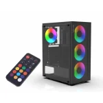 Inca EMG-15XN Midi Tower Κουτί Υπολογιστή με Πλαϊνό Παράθυρο και RGB Φωτισμό Μαύρο EMG-15XN - Image 2