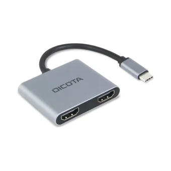 Dicota USB-C Docking Station με HDMI 4K PD και σύνδεση 2 Οθονών Γκρι (D32063) D32063