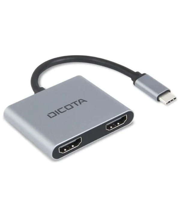 Dicota USB-C Docking Station με HDMI 4K PD και σύνδεση 2 Οθονών Γκρι (D32063) D32063