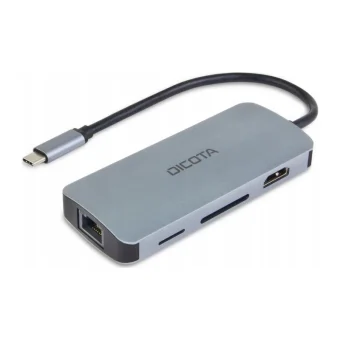 Dicota USB-C Docking Station με DisplayPort 4K PD Ethernet Ασημί (D32062) D32062