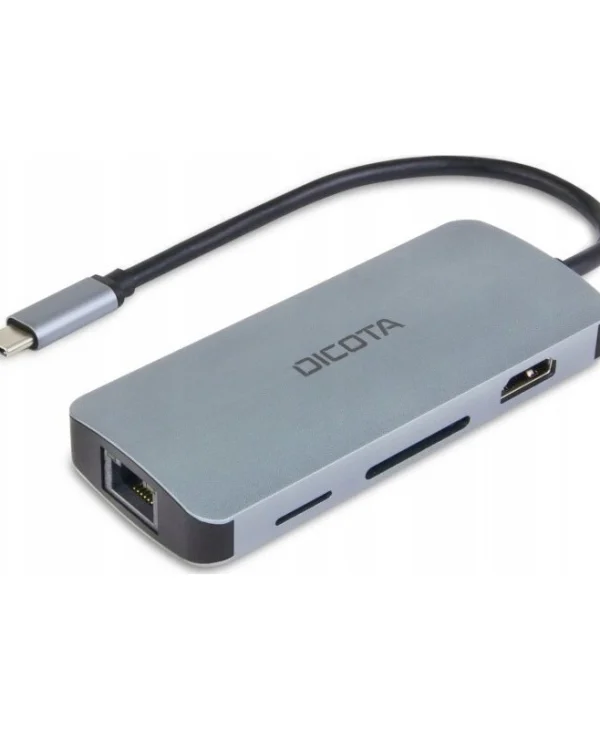 Dicota USB-C Docking Station με DisplayPort 4K PD Ethernet Ασημί (D32062) D32062