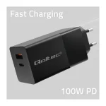 Qoltec Φορτιστής Χωρίς Καλώδιο GaN με Θύρα USB-A και Θύρα USB-C 100W Power Delivery Μαύρος (Power Pro) - Image 3