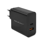 Qoltec Φορτιστής Χωρίς Καλώδιο με Θύρα USB-A και Θύρα USB-C 65W Power Delivery Μαύρος (Super Quick)