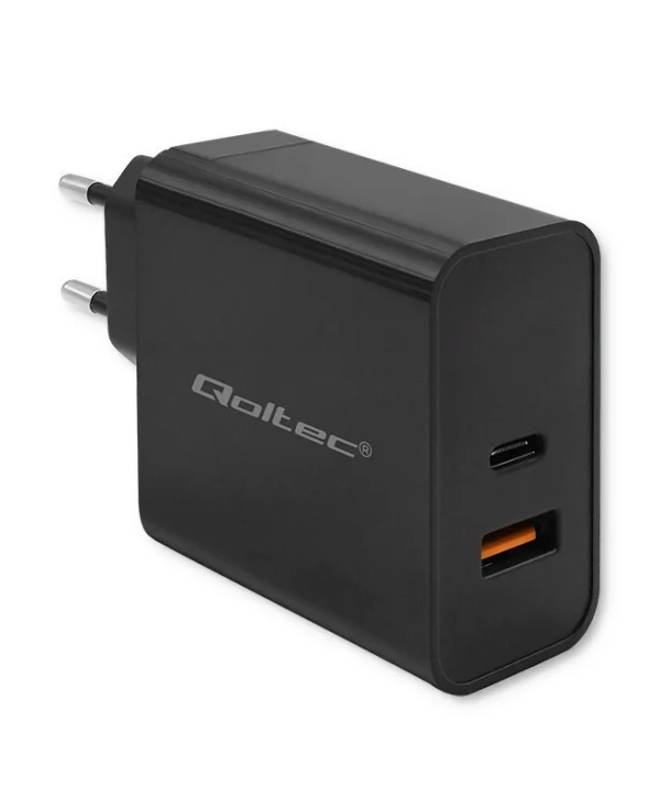 Qoltec Φορτιστής Χωρίς Καλώδιο με Θύρα USB-A και Θύρα USB-C 90W Power Delivery Μαύρος (Super Quick)