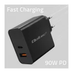 Qoltec Φορτιστής Χωρίς Καλώδιο με Θύρα USB-A και Θύρα USB-C 90W Power Delivery Μαύρος (Super Quick) - Image 3