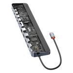 Baseus EliteJoy Gen2 USB-C Docking Station με HDMI/DisplayPort 4K PD Ethernet και σύνδεση 2 Οθονών Γκρι - Image 4
