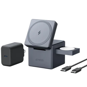 Anker Φορτιστής Magsafe 15W Γκρι (3-in-1 Cube)