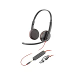 Poly Blackwire 3225 On Ear Multimedia Ακουστικά με μικρόφωνο και σύνδεση 3.5mm Jack / USB-C - Image 2