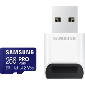 Samsung Pro Plus (2023) microSDXC 256GB Class 10 U3 V30 A2 UHS-I με USB Reader