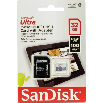 Sandisk Ultra microSDHC 32GB Class 10 UHS-I με αντάπτορα