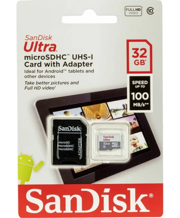 Sandisk Ultra microSDHC 32GB Class 10 UHS-I με αντάπτορα