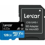 Lexar High-Performance 633x microSDXC 128GB Class 10 U3 V30 A1 UHS-I με αντάπτορα