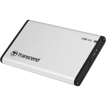 Transcend StoreJet 25S3 Θήκη για Σκληρό Δίσκο 2.5" SATA III με σύνδεση USB 3.0 σε Ασημί χρώμα