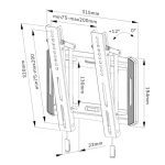 Neomounts WL35-550BL12 Βάση Τηλεόρασης Τοίχου έως 55" και 45kg WL35-550BL12 - Image 5