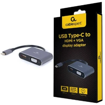 Cablexpert Μετατροπέας USB-C male σε HDMI / VGA female Γκρι 1τμχ A-USB3C-HDMIVGA-01 A-USB3C-HDMIVGA-01