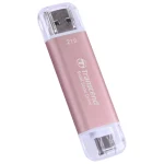 Transcend Esd310p 2.0TB USB 3.2 SSD Stick με σύνδεση USB-A & USB-C Ροζ - Image 3