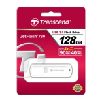 Transcend JetFlash 730 128GB USB 3.0 Stick Λευκό - Image 2