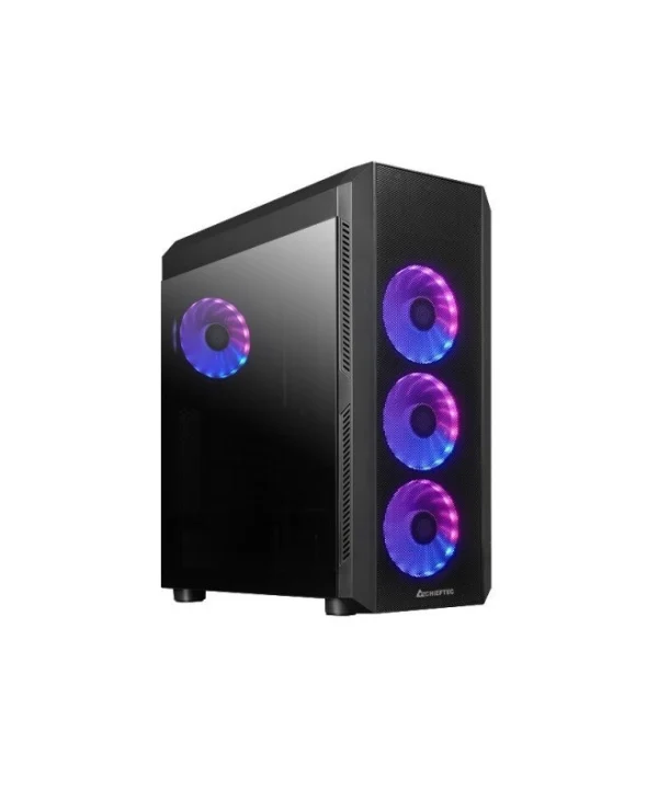 Chieftec Scorpion 4 Mini Tower Κουτί Υπολογιστή με Πλαϊνό Παράθυρο και RGB Φωτισμό Μαύρο