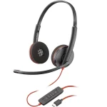 HP Poly Blackwire 3220 Stero Headset USB-A/USB-C Black 8X228A6