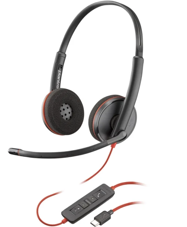 HP Poly Blackwire 3220 Stero Headset USB-A/USB-C Black 8X228A6