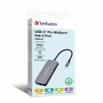 Verbatim USB-C Pro CMH-05 USB-C Docking Station με HDMI 4K PD Ethernet Γκρι - Image 5