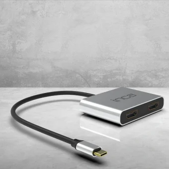 Inca ITPC-4T USB-C Docking Station με HDMI 4K PD και σύνδεση 2 Οθονών Ασημί ITPC-4T