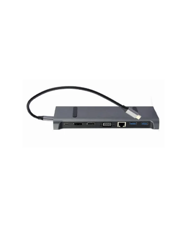 Cablexpert USB-C Docking Station με HDMI/DisplayPort 4K PD Ethernet Γκρι (A-CM-COMBO9-02) A-CM-COMBO9-02