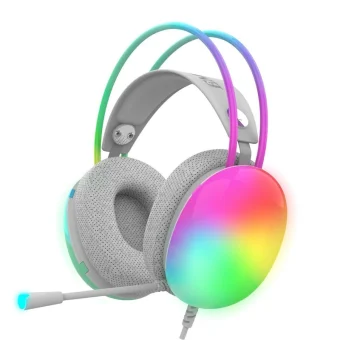 Inca IGK-X8Y Over Ear Gaming Headset με σύνδεση USB Γκρι IGK-X8Y