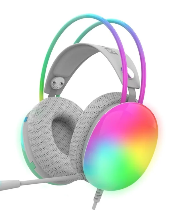 Inca IGK-X8Y Over Ear Gaming Headset με σύνδεση USB Γκρι IGK-X8Y