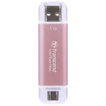 Transcend Esd310p 1.0TB USB 3.2 SSD Stick με σύνδεση USB-A & USB-C Ροζ - Image 2