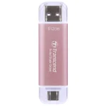 Transcend Esd310p 512GB USB 3.2 SSD Stick με σύνδεση USB-A & USB-C Ροζ
