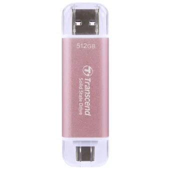 Transcend Esd310p 512GB USB 3.2 SSD Stick με σύνδεση USB-A & USB-C Ροζ