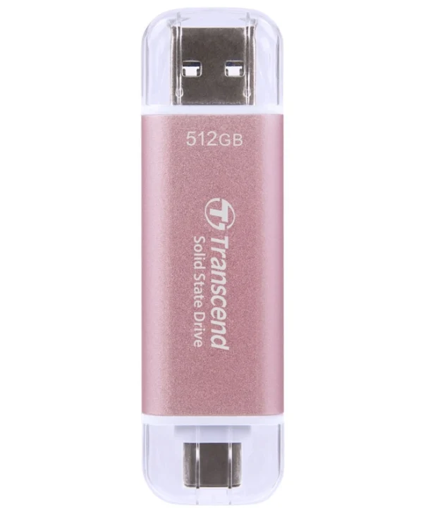 Transcend Esd310p 512GB USB 3.2 SSD Stick με σύνδεση USB-A & USB-C Ροζ