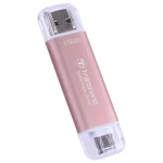 Transcend Esd310p 512GB USB 3.2 SSD Stick με σύνδεση USB-A & USB-C Ροζ - Image 2