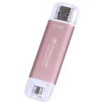 Transcend Esd310p 512GB USB 3.2 SSD Stick με σύνδεση USB-A & USB-C Ροζ - Image 3