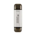 Transcend ESD310S 512GB USB 3.2 SSD Stick με σύνδεση USB-A & USB-C Ασημί