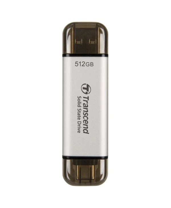 Transcend ESD310S 512GB USB 3.2 SSD Stick με σύνδεση USB-A & USB-C Ασημί