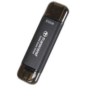 Transcend ESD310C 512GB USB 3.2 SSD Stick με σύνδεση USB-A & USB-C Μαύρο
