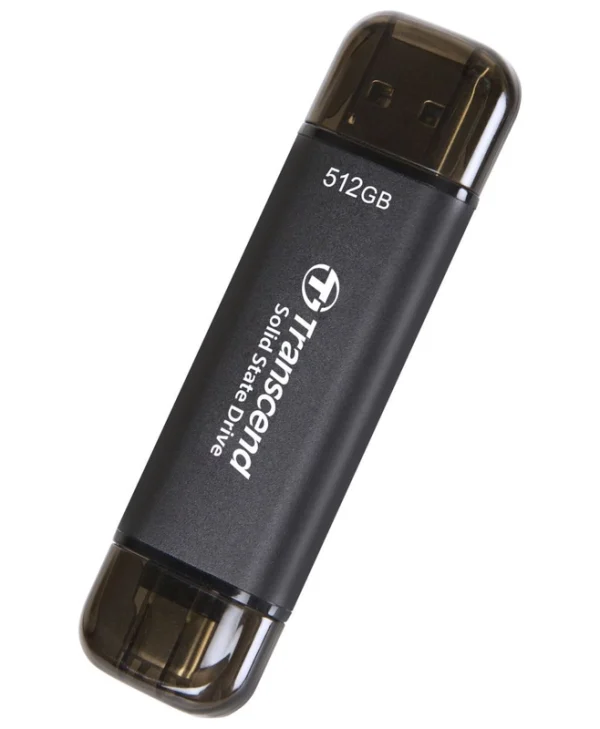 Transcend ESD310C 512GB USB 3.2 SSD Stick με σύνδεση USB-A & USB-C Μαύρο