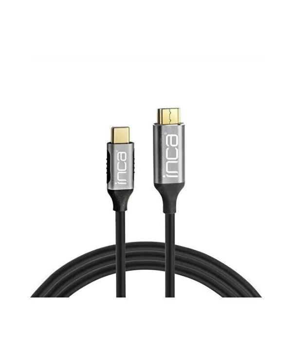 Inca HDMI 1.4 Cable HDMI male - USB-C male 2m Μαύρο