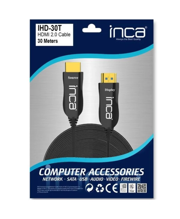Inca HDMI 2.0 Cable HDMI male - HDMI male 30m Μαύρο