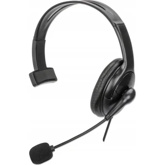 Manhattan Mono USB Headset On Ear Multimedia Ακουστικά με μικρόφωνο και σύνδεση USB-A