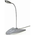 Gembird MIC-DU-01 Μικρόφωνο USB Επιτραπέζιο, Gooseneck σε Ασημί Χρώμα MIC-DU-01