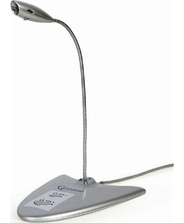 Gembird MIC-DU-01 Μικρόφωνο USB Επιτραπέζιο, Gooseneck σε Ασημί Χρώμα MIC-DU-01