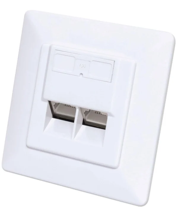 Intellinet Διπλή Πρίζα Δικτύου RJ45 Τύπου Cat6 σε Λευκό Χρώμα 771900 771900