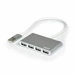 Port Designs USB 2.0 Hub 4 Θυρών με σύνδεση USB-A Ασημί