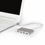 Port Designs USB 2.0 Hub 4 Θυρών με σύνδεση USB-A Ασημί - Image 2