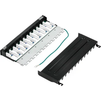 Trendnet Patch Panel Shielded για Rack 0.5U 10" 12 Θυρών cat6a Μαύρο