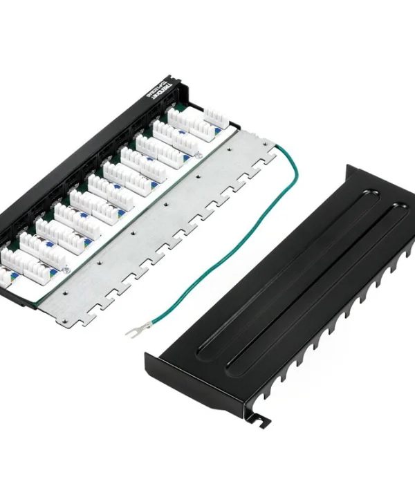 Trendnet Patch Panel Shielded για Rack 0.5U 10" 12 Θυρών cat6a Μαύρο